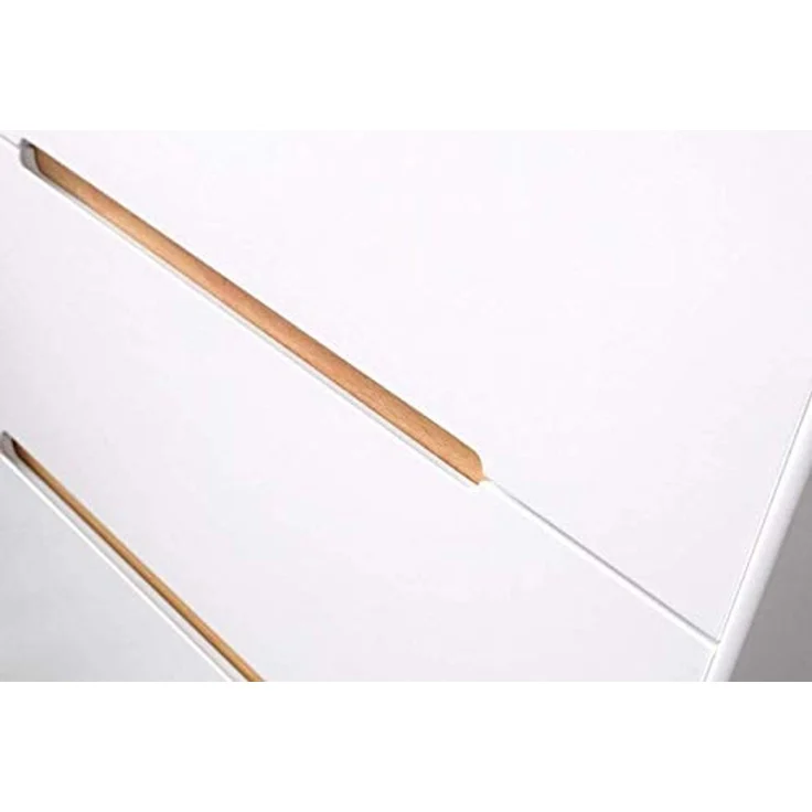 Julian Bowen Alicia Nachttisch mit 2 Schubladen, Matt Lacquered MDF und eichenfarbene Hartholzbeine, White, Einheitsgröße – Bild 5