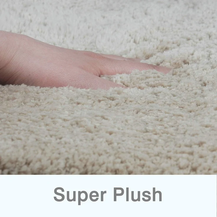 FCSDETAIL rutschfeste, Hochflor Badteppiche 70X120 cm, Maschinenwaschbare Badematte, Badvorleger mit Wasserabsorbierenden, Weichen Mikrofasern für Badewanne, Dusche und Badezimmer (Beige) – Bild 4