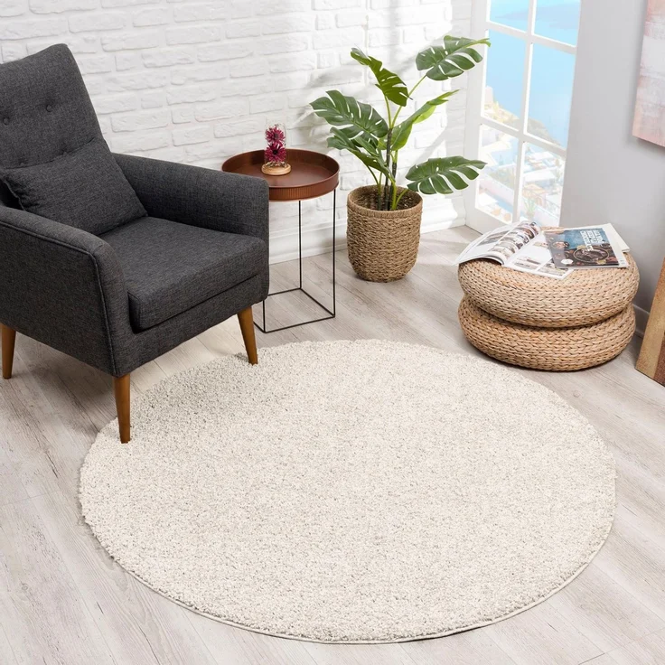 Sanat Hochflor-Teppich LOCA, auch als Läufer und in Rund, rund, Höhe: 30 mm, Wohnzimmer, Langflor, Shaggy, Schlafzimmer – Bild 4