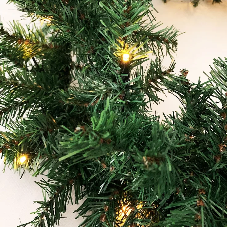 Mojawo XL LED Tannengirlande, Weihnachtsbeleuchtung, mit 70 LED, Kunststoff Grün, 540 cm