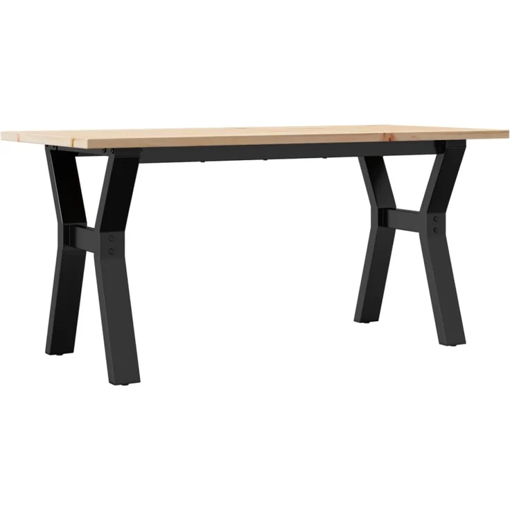 Couchtisch Sofatisch, Y-Gestell 100x50x45 cm Massivholz Kiefer & Stahl d455e – Bild 6