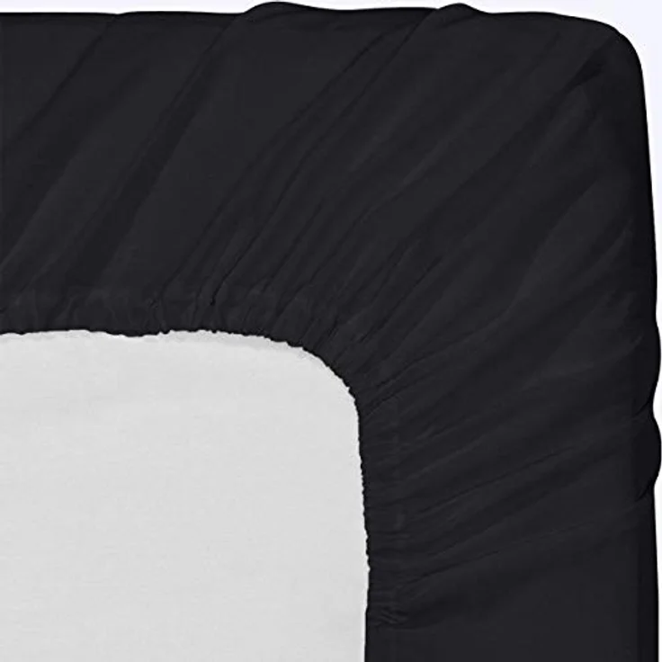 Utopia Bedding Spannbettlaken für Doppelbett, 6 Stück, weich gebürstete Mikrofaser, Tiefe Taschen, schrumpft und lichtbeständig, pflegeleicht (schwarz) – Bild 8