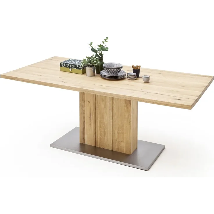 Esstisch Säulentisch Greta | Balkeneiche massiv | 220x100 cm