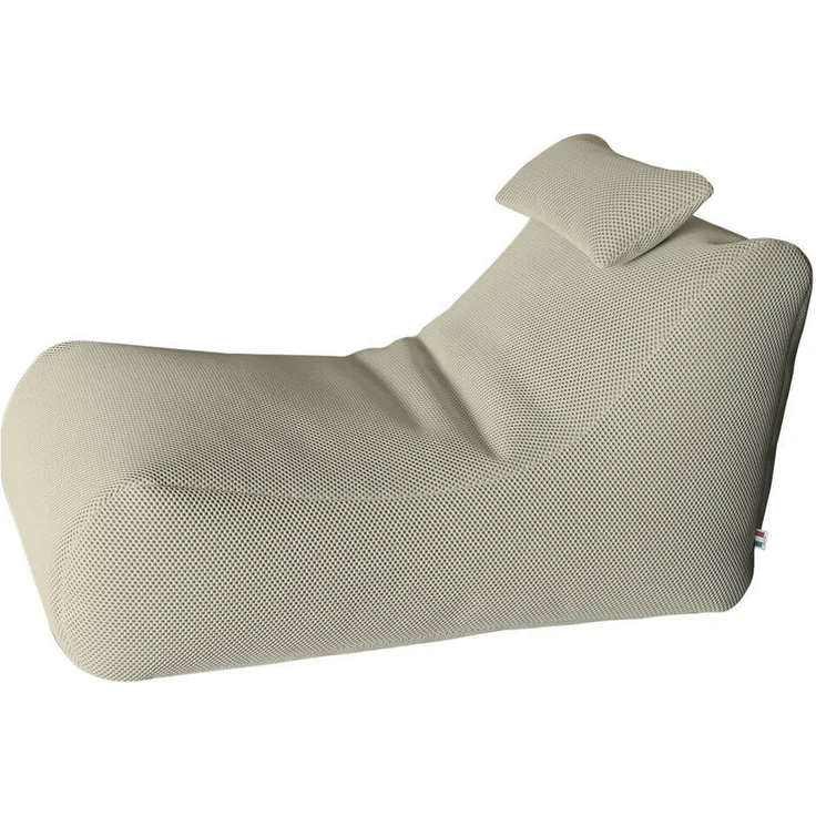 Dmora Pouf Міhck, Mehrzwecksessel, Sitzsack, Hockerhocker, Made in Italy, 70x120 h65 cm, Beige – Bild 1