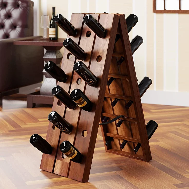 Casaria Weinregal Rüttelpult Weinständer, Akazie Holz, 87 x 39 x 55 cm – Bild 8