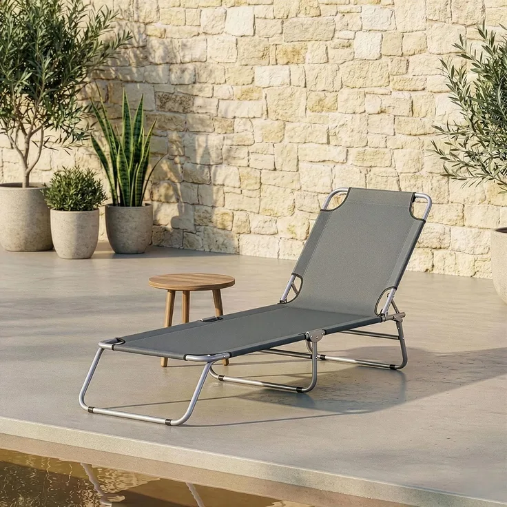 Sonnenliege Carcao 186x55x24 cm Dunkelgrau [casa. pro]
