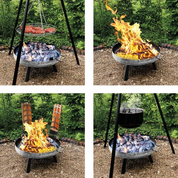 Multi-Grillset Feuerschale Grillrost Kochtopf 15L Fischfilethalter Kesselgulasch – Bild 8