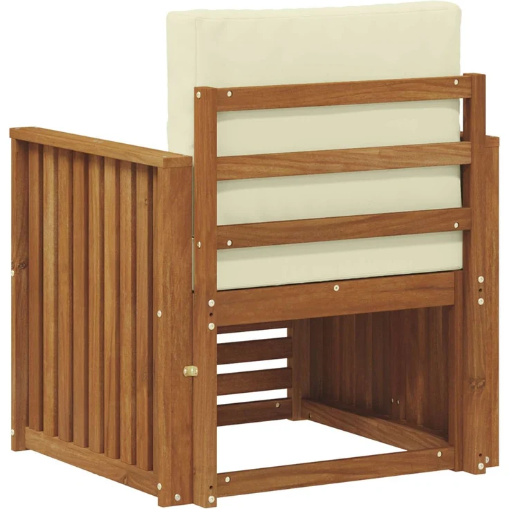 vidaXL Outdoor-Sofagarnitur Natur und Creme Massivholz Akazie 3436350 – Bild 5