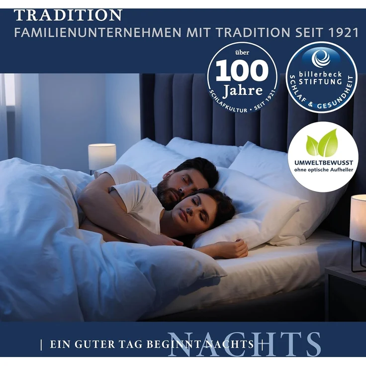 billerbeck Nackenstützkissen Belair, Kissen 40x80 cm, geeignet für Hausstauballergiker, Füllung: VITA TALALAY® - Latex, Bezug: Kuschelweicher Batist (100% Baumwolle), versteppt mit AIRTEC® (100% Polyester), Bauchschläfer, Rückenschläfer, Seitenschläfer – Bild 6