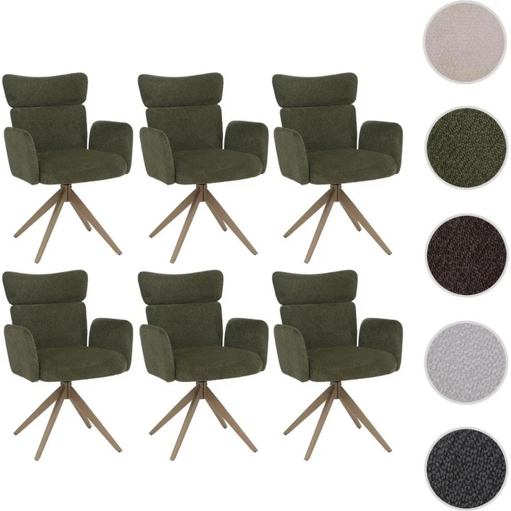 MCW Esszimmerstuhl MCW-N11-6 (6er), Moderner Bouclé Stoffbezug, Stabiles Stativgestell aus Eisen – Bild 3