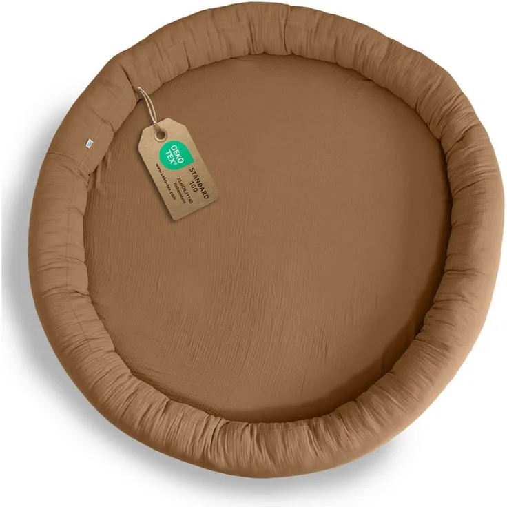 lilimaus Bodenkissen Sitzkissen für Kinder aus Musselin - Spielmatte & Kuschelecke, mit zarter Rüscheneinfassung - zum Lesen, Spielen & Kuscheln