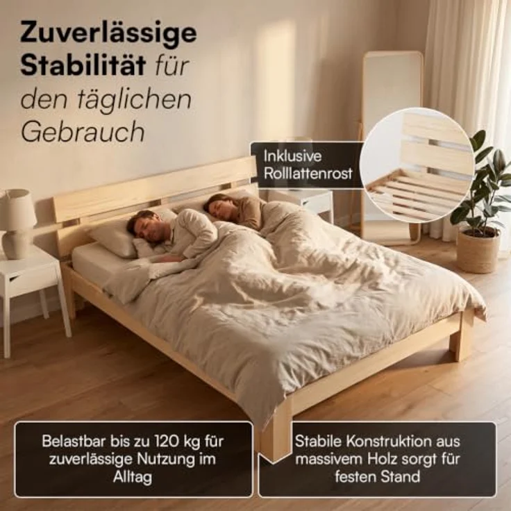 Bellamio 'Kavir' Bett, natur, 140x200 cm – Bild 7