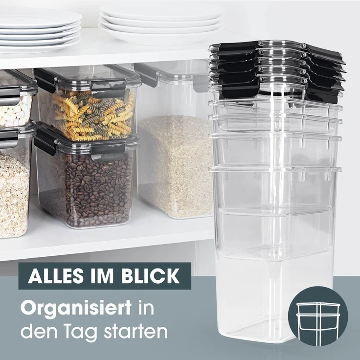 GOURMETmaxx Frischhaltedosen Klick-it 10-tlg. schwarz – Bild 4