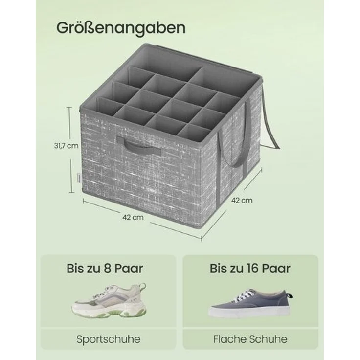 SONGMICS Schuh-Organizer, für bis zu 16 Paar Schuhe, Schuhaufbewahrung, Griffe, transparenter Deckel, für Schlafzimmer Eingangsbereich Kleiderschrank – Bild 5