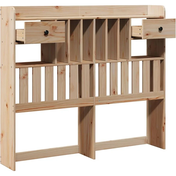 vidaXL Kopfteil mit Stauraum 135 cm Massivholz Kiefer Braun – Bild 4