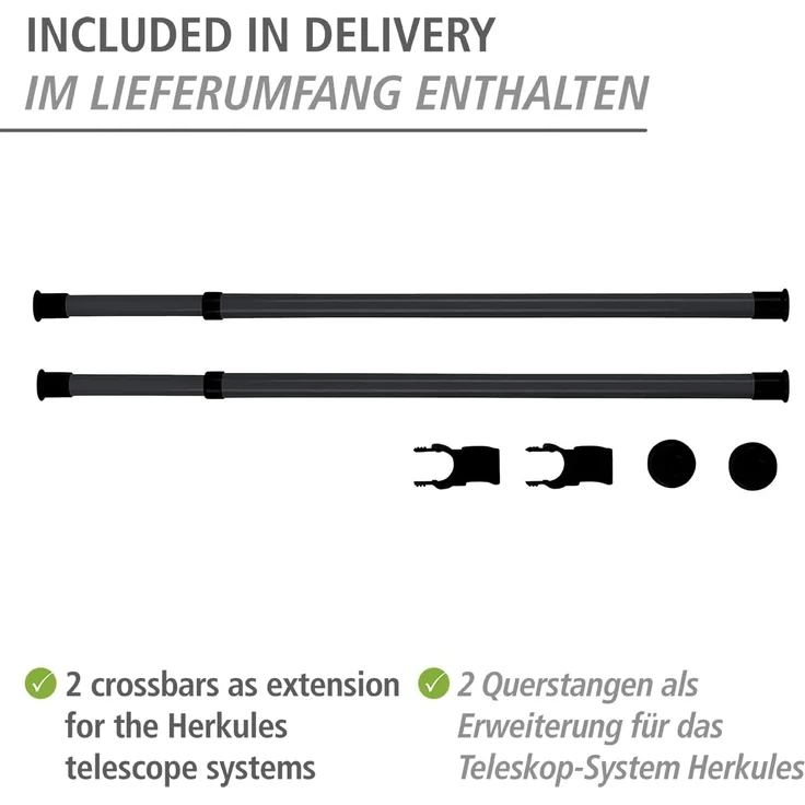 Wenko 'Herkules' ausziehbare Kleiderstange, Pulverbeschichteter Stahl schwarz, 70 x 70 x 30 cm – Bild 2