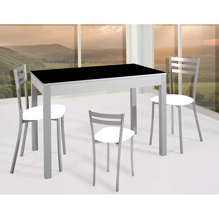 ASTIMESA Zwei Küchenhocker mit Rückenlehne, Metall, Kunstleder, Grau, Sitzhöhe: 45 cm (TABFRGR) – Bild 4