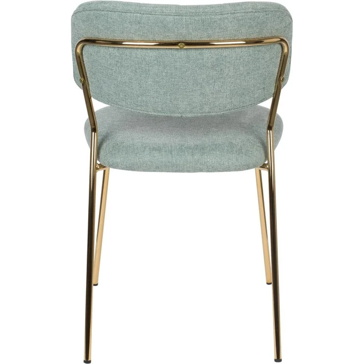Esszimmerstuhl Jolien im 2er-Set, gepolsterter Stoffbezug in Grün, goldenes Metallgestell, für Wohn- und Esszimmer – Bild 5