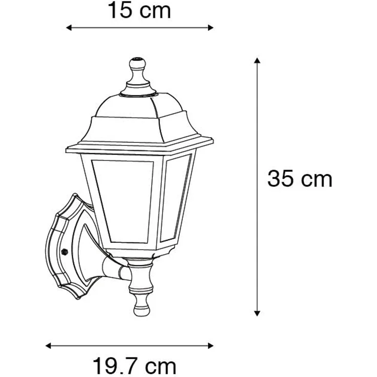 Qazqa Außen-Wandleuchte Capital, ohne Leuchtmittel, E27, Gold/Messing, Klassisch / Antik, Kunststoff, 1-flammig – Bild 4