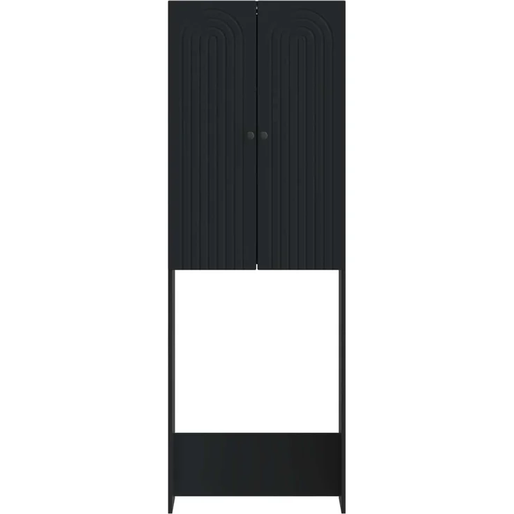 vidaXL Toilettenschrank ALKMAAR Schwarz 66 x 25,5 x 190 cm 896256 – Bild 5