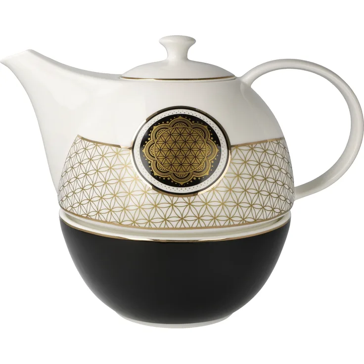 Goebel / Blume des Lebens,Teekanne mit Stövchen,24,5cm x 16,0cm x 19,0cm / Fine Bone China / 24,5cm x 16,0cm x 19,0cm