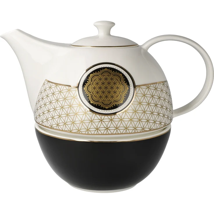 Goebel / Blume des Lebens,Teekanne mit Stövchen,24,5cm x 16,0cm x 19,0cm / Fine Bone China / 24,5cm x 16,0cm x 19,0cm – Bild 1