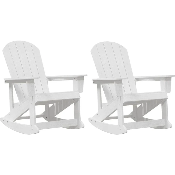 vidaXL Adirondack Schaukelstühle 2 pcs Weiß HDPE 3335834 – Bild 1