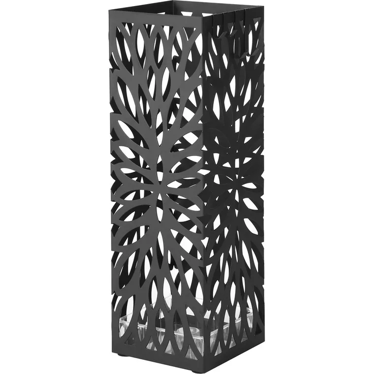 Songmics Schirmständer Schirmständer aus Metall, freistehender Halter, für Gehstöcke/Wanderstöcke, mit Abtropfschale/2 H