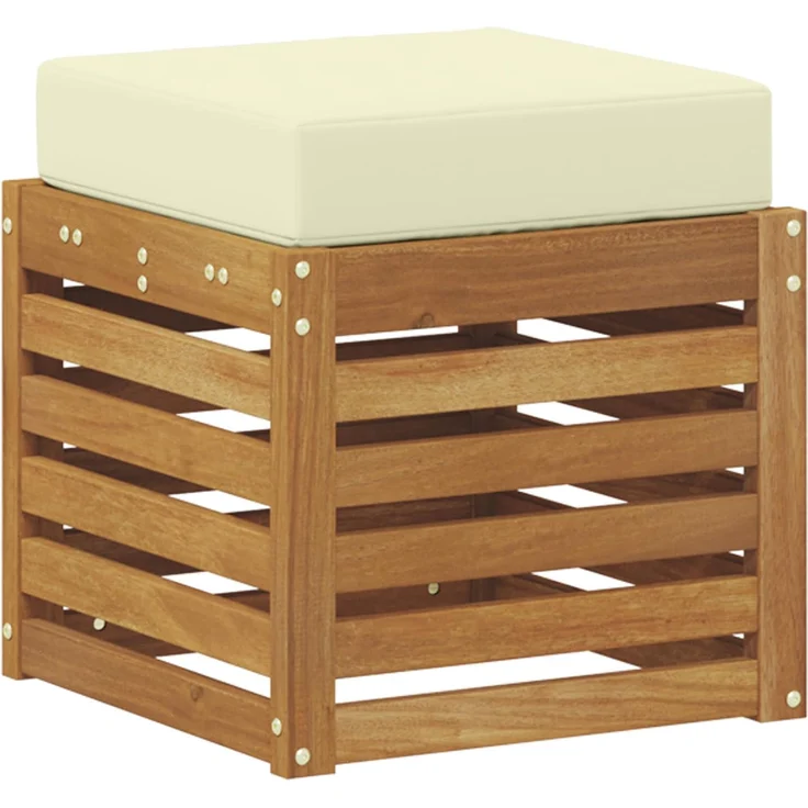 vidaXL Outdoor Hocker Bank Massivholz Akazie Natur 900676 – Bild 2