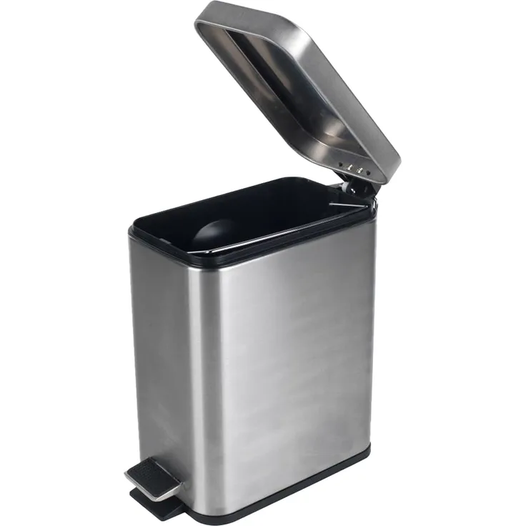 Beldray Nähmaschine la041173ss rechteckig Abfall Treteimer mit Softclose Deckel, 5, Edelstahl, 5 Liter
