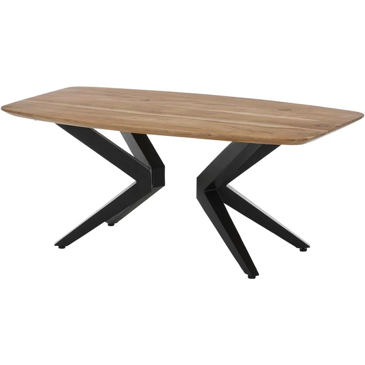 Stella Trading Bill Couchtisch Massivholz Akazie - Moderner Wohnzimmertisch mit schwarzem Metallgestell - 110 x 45 x 60 cm (B/H/T) – Bild 5