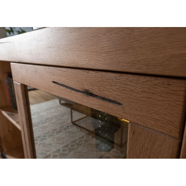 Highboard Wildeiche / Zerreiche 155x43x140 braun geölt MONTREUX #356 – Bild 5