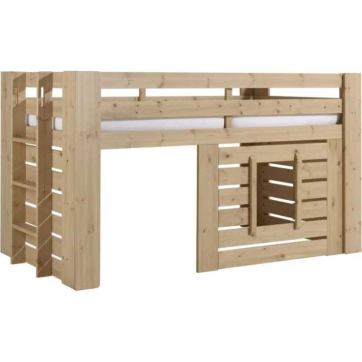 Vipack 'Oliver' Halbhochbett, 90x200 cm, Kiefer Farbe Oak