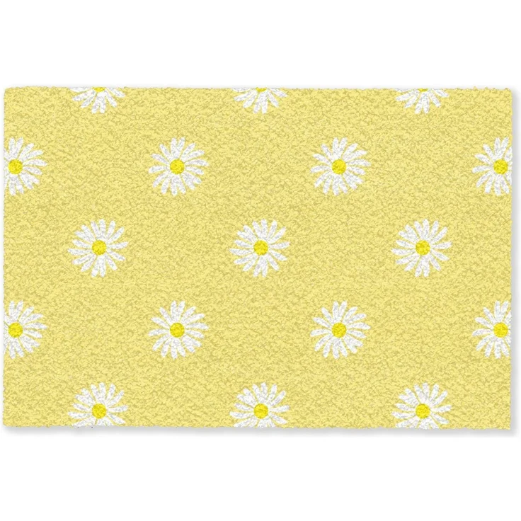 MuchoWow Fußmatte Gänseblümchen - Pastell - Weiß - Gelb - Blumen, Rechteckig, innen Schmutzfangmatte, Tür, Schmutzfänger Flur, Teppich 60x40 cm – Bild 1