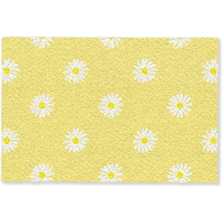 MuchoWow Fußmatte Gänseblümchen - Pastell - Weiß - Gelb - Blumen, Rechteckig, innen Schmutzfangmatte, Tür, Schmutzfänger Flur, Teppich 60x40 cm