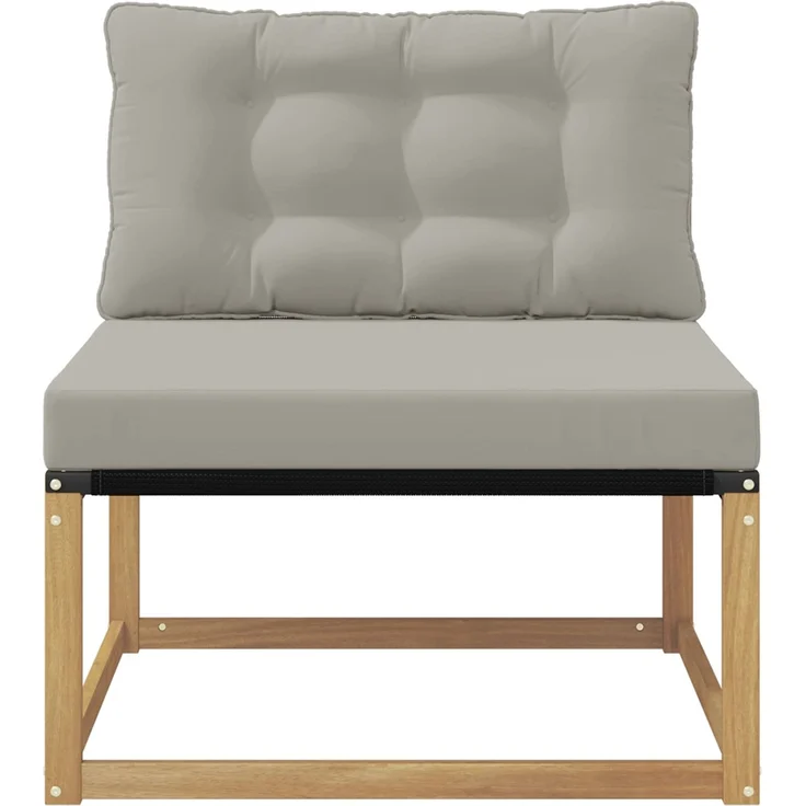 vidaXL Outdoor Mittelsofa mit Kissen Weiß 79 x 83 x 73 cm Stahl 901638 – Bild 4