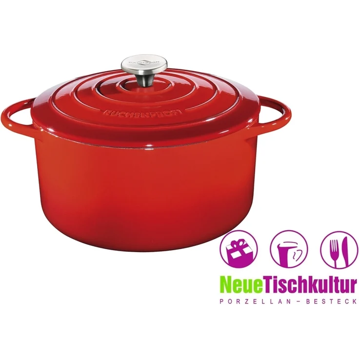 Neuetischkultur PROVENCE Bratentopf emailliertes Gusseisen, rot – Bild 2
