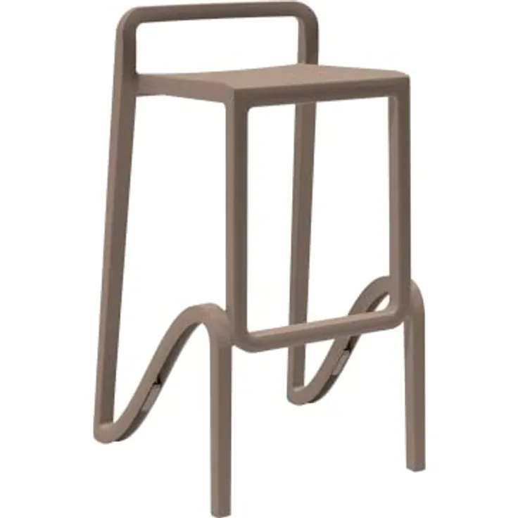 Gardenia Hocker, hoch, stapelbar, für Innen- und Außenbereiche, aus Polypropylen, Taubengrau, hergestellt in Italien, für Zuhause, Bar, Restaurant