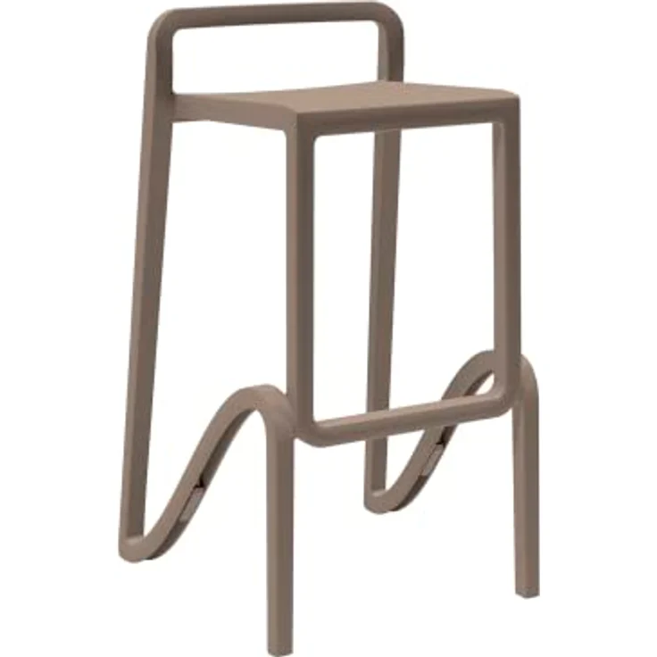 Gardenia Hocker, hoch, stapelbar, für Innen- und Außenbereiche, aus Polypropylen, Taubengrau, hergestellt in Italien, für Zuhause, Bar, Restaurant – Bild 1