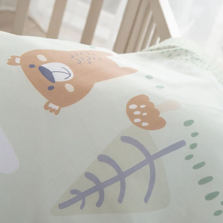 roba Wiegenbettwäsche 'Woodland Buddies' 80 x 80 cm - Bezüge aus Baumwolle - Pastellgrün – Bild 8