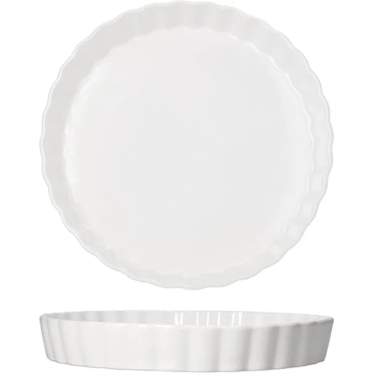 MamboCat Quicheform Quicheform Veggi weiß Ø28cm 1L Backform Kuchen Tarte Pie Porzellan – Bild 2