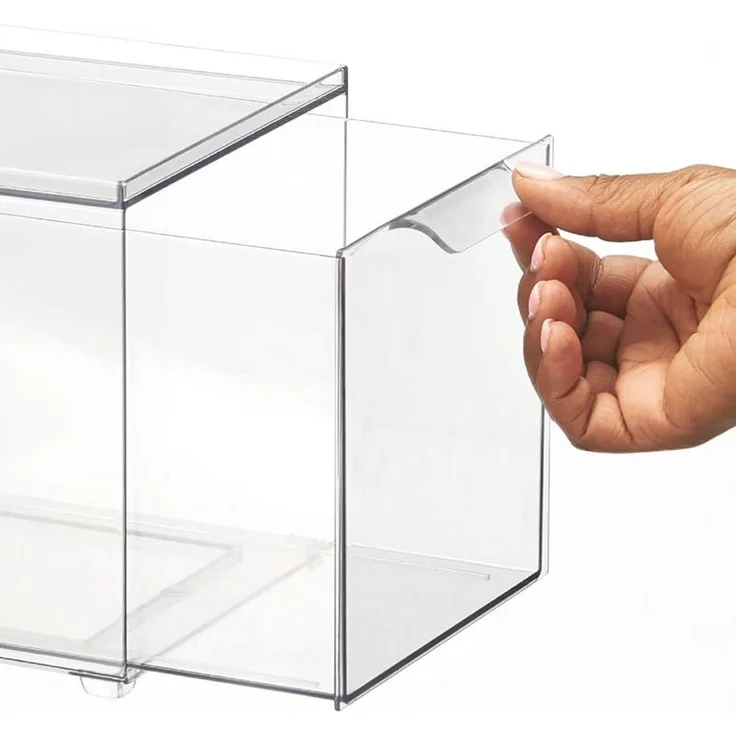 mDesign Stapelbox Aufbewahrung Organizer Ablage 2er-Set Kunststoff Transparent – Bild 6