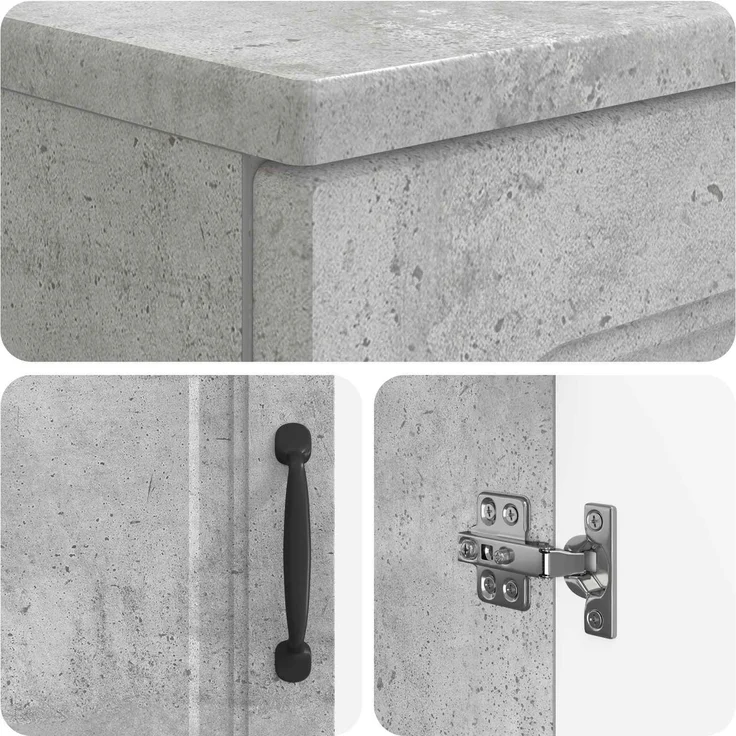vidaXL 2-teiliges Badezimmer Schrank Set UTRECHT Betongrau 3417651 – Bild 6