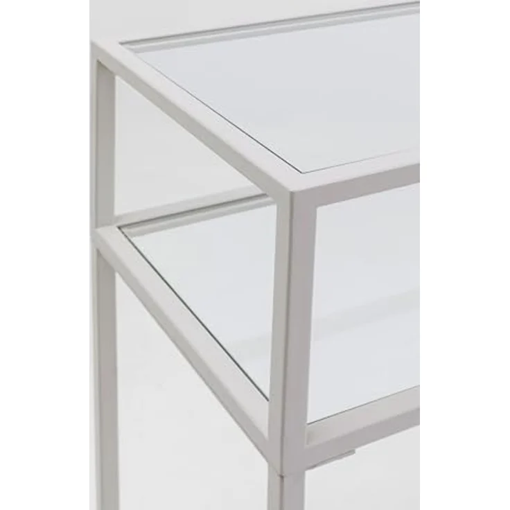 Kare Design Konsole Loft Greige, 80x85 cm Ablage aus Glas, Minimalistisch, Wohnzimmer, Flur – Bild 3