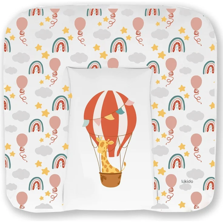 Kikido Wickelauflage 75x70 cm - Heißluftballon - Baby Wickelauflagen Wasserfest, Abwaschbar und Pflegeleicht - Wickelunterlage Weich Tragbare, Leicht zu Reinigen - Universal-Wickelauflage 75x70 – Bild 1