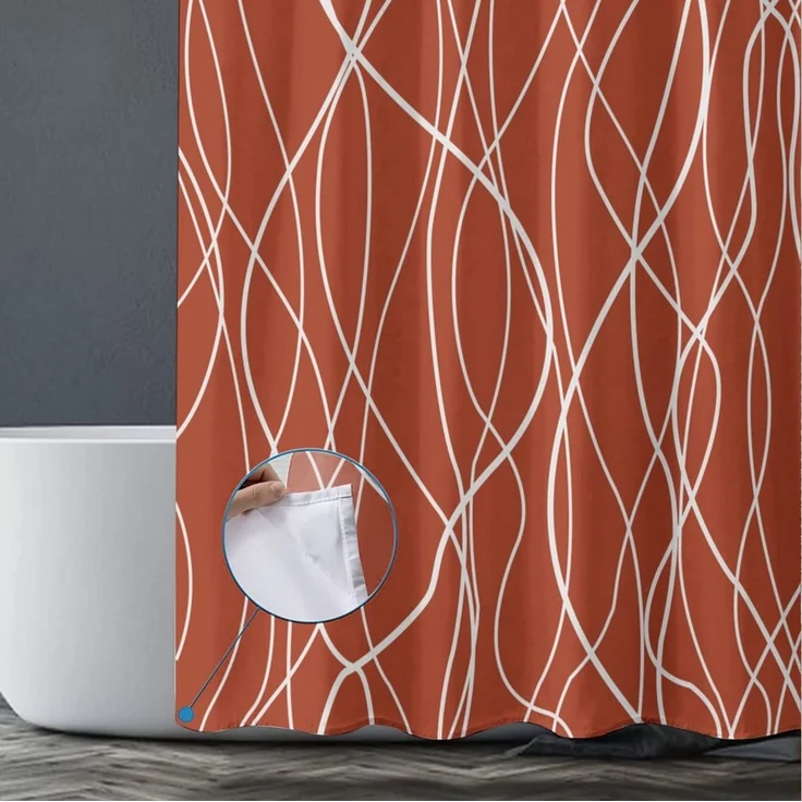M&W DAS DESIGN Duschvorhang 180x200 Shower curtains Anti schimmel Waschbar – Bild 4
