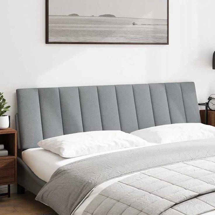 vidaXL Kopfteil-Kissen "Hanko" Hellgrau 180 cm Stoff Grau – Bild 2