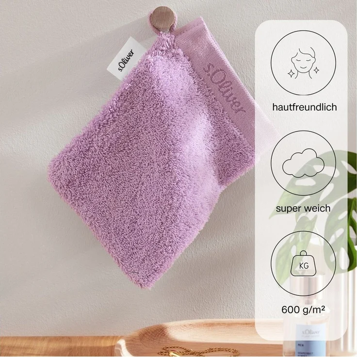 s.Oliver Waschhandschuh s.Oliver, Premium Qualität, 600 gr/m², auch als Sets erhältlich, Walkfrottier (1-St), große Farbauswahl, auch als Duschtuch, Handtuch, Gästetuch – Bild 2