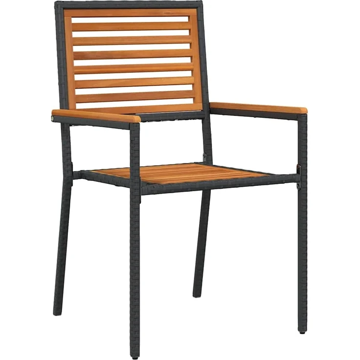 vidaXL Garten Essgruppe 3 pcs Schwarz und Braun Poly-Rattan 3365434 – Bild 5