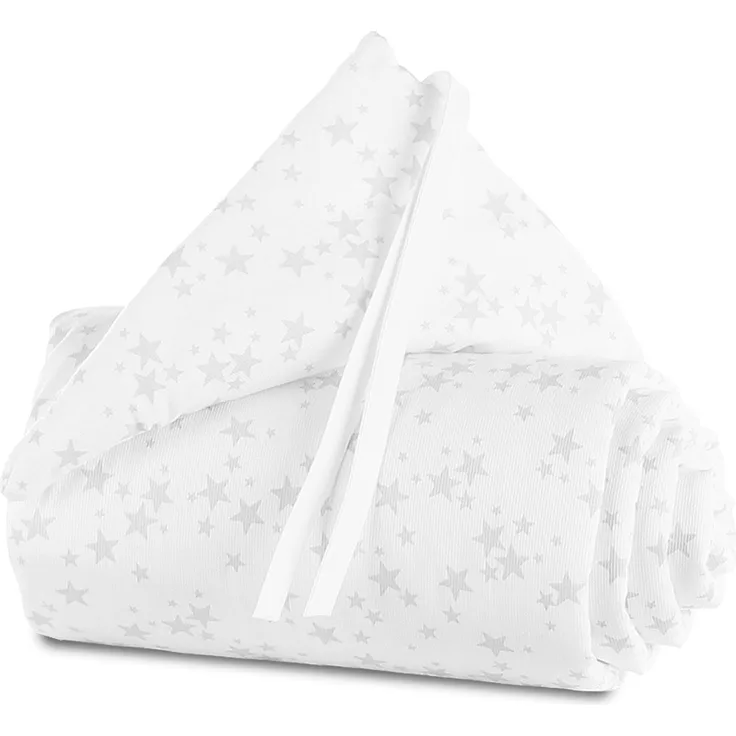 Babybay 'Piqué' Bettnestchen für Maxi, Boxspring und Comfort weiß/grau, Sterne